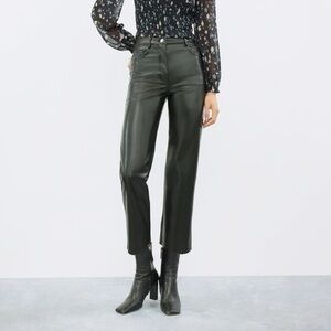 Wilfred black faux leather cropped pants